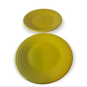 Set of 2 Homer Laughlin China Fiesta Ware 9" Sunflower Plates Luncheon Plates